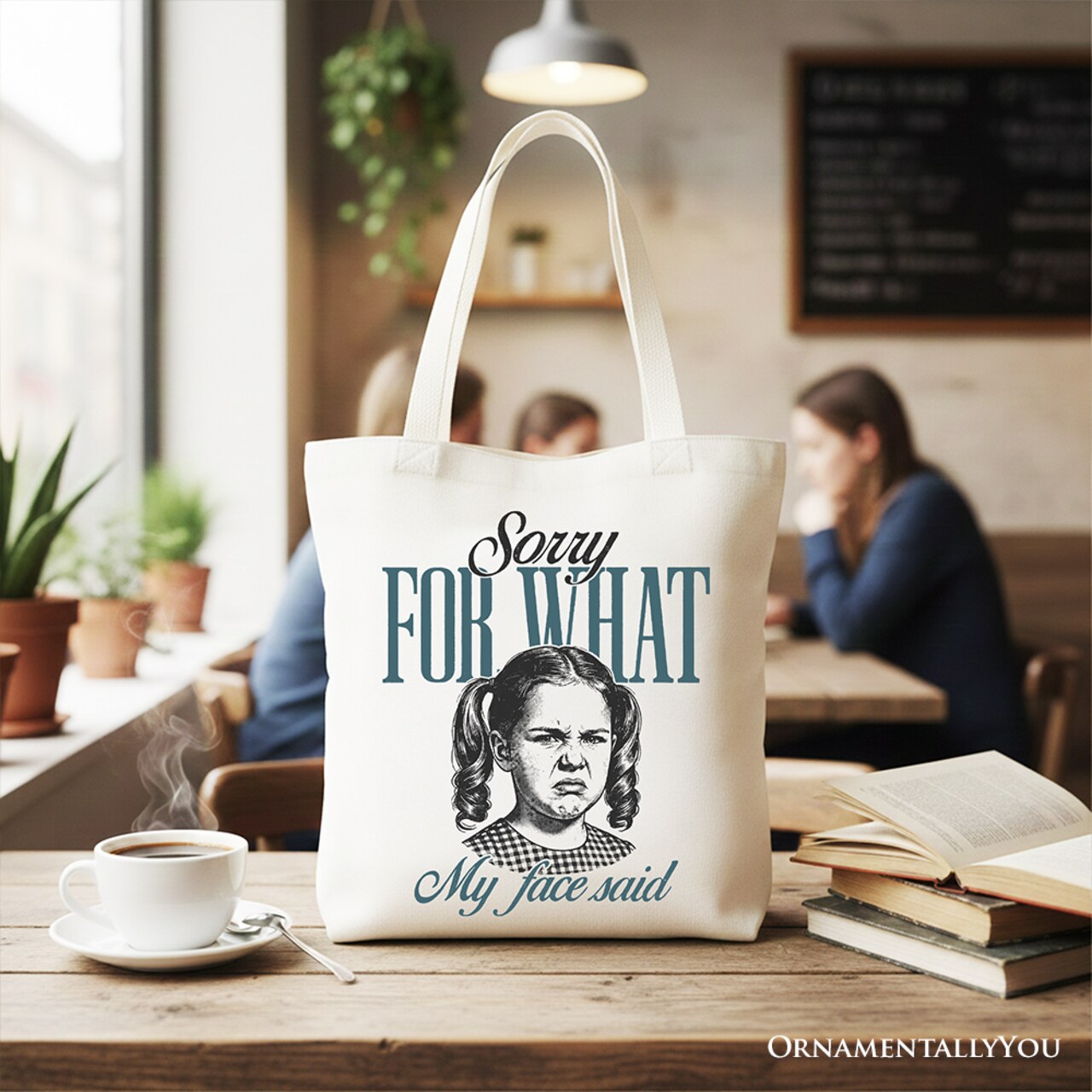 Sorry For What My Face Said Tote Bag, Sarcastic Vintage Gift Shopper